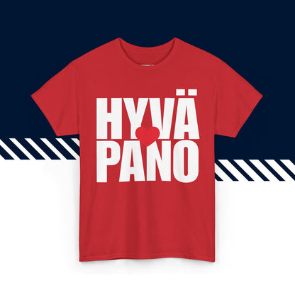 Punainen 100% puuvillainen t-paita, t paidat hauskat tekstit, Hyvä pano -tekstipainatus, rento malli.