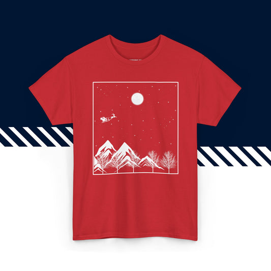 Punainen 100% puuvillainen hauskat paidat, suomi t-paidat, suomipaidat.comin Pukki matkalla -jouluteksti, unisex-malli, joulu lahja idea.